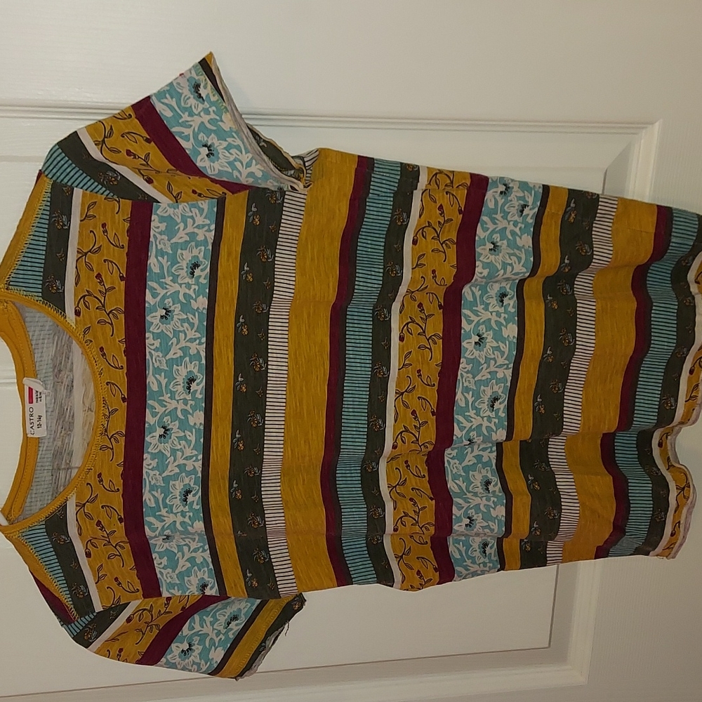Castro Striped Short Sleeve Tee Shirt Child Size 12-14yrs